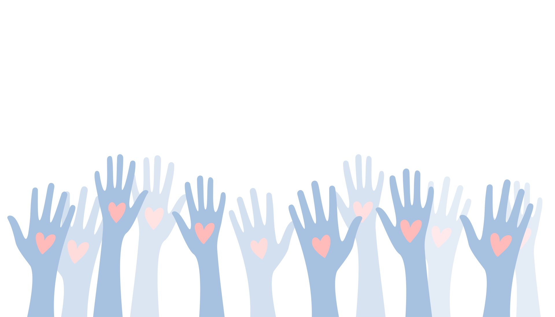 volunteers team raised up hands with love heart design volunteers team raised up hands with love heart design