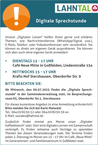 Digitale Sprechstunde