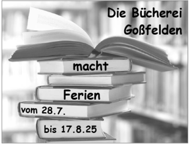 Bücherstapel mit Hinweis auf Sommerpause