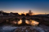 Brücke in Goßfelden mit Abendstimmung